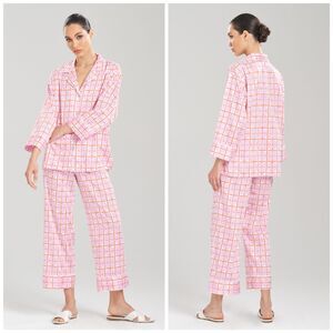 NATORI Infinity Cotton Sateen Notch PJ in Hibiscus Size XL